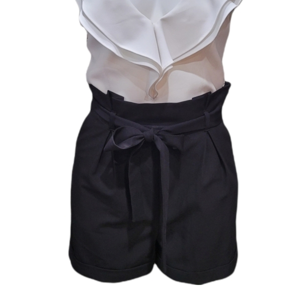 ASOS Women Black Tie High Waist Casual Shorts with Pockets Size 2- NWT. - Picture 11 of 12